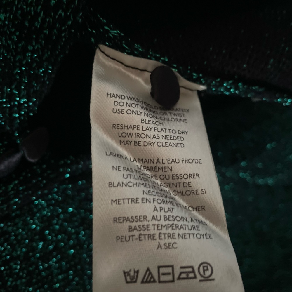 FREE PEOPLE Emmaline Metallic Cardigan Sweater in Alpine Combo - Picture 12 of 13